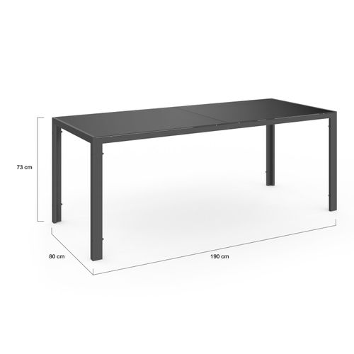 Salon De Jardin Madrid Table 190 Cm Et 8 Chaises Empilables Bleu Canard