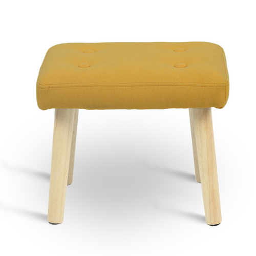 Fauteuil Scandinave Liv Avec Repose Pieds En Tissu Jaune