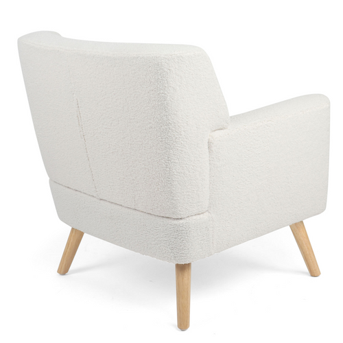Fauteuil Scandinave Liv En Tissu Bouclette Blanc
