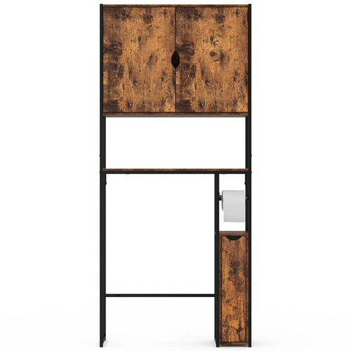 Meuble Wc 3 En 1 Avec Armoires De Rangement Bois Foncé Dayton Design Industriel