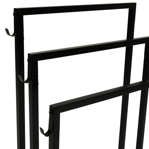 Porte-serviettes Sur Pied 3 Niveaux Dallas Métal Noir Design Industriel