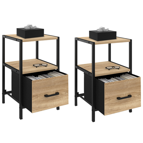 Lot De 2 Tables De Chevet Utah 1 Tiroir Et 1 Niche