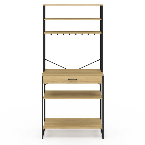 Etagère De Cuisine 80 Cm Detroit Avec Tiroir Et Crochets Design Industriel