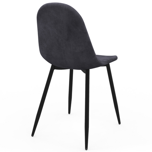 Lot De 6 Chaises Dali En Velours Gris Foncé Pour Salle à Manger