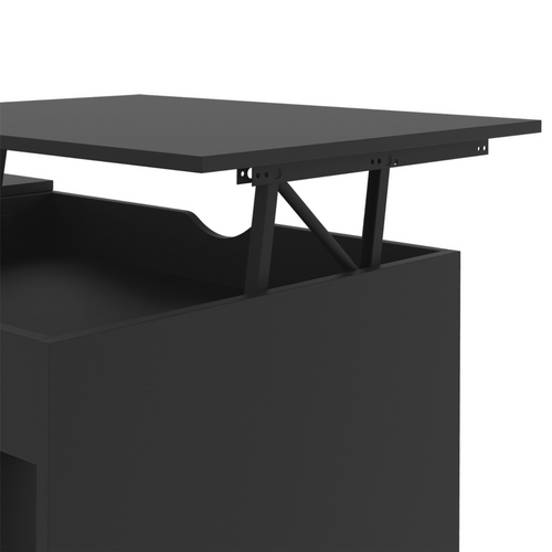 Table Basse Plateau Relevable Elea Avec Coffre Bois Noir