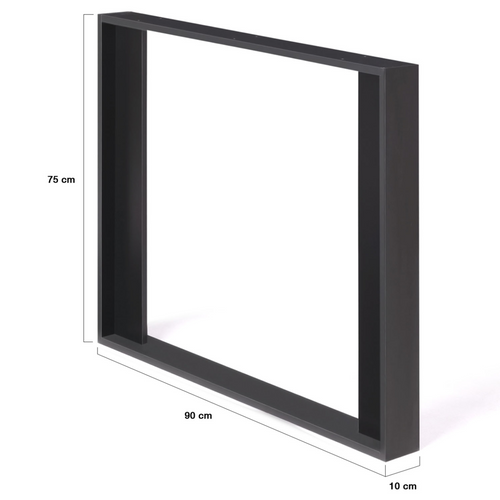 Lot De 2 Pieds De Table Carré Phoenix Noir 75 Cm