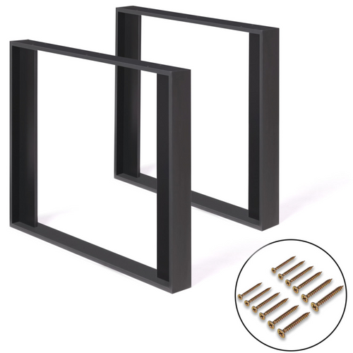 Lot De 2 Pieds De Table Carré Phoenix Noir 75 Cm