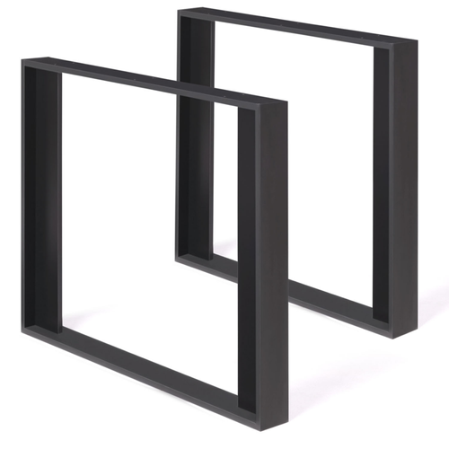 Lot De 2 Pieds De Table Carré Phoenix Noir 75 Cm