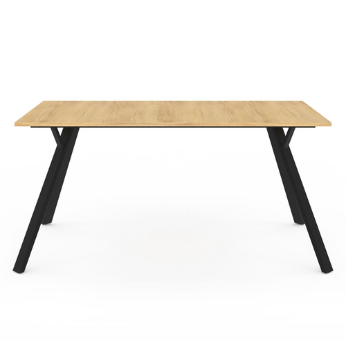 Table à Manger Rectangle Yseult 8 Personnes Bois Et Noir Design Industriel 160 Cm