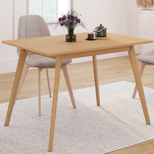 Table à Manger Extensible Rectangle Noor 4-8 Personnes Effet Bois 110-150 Cm