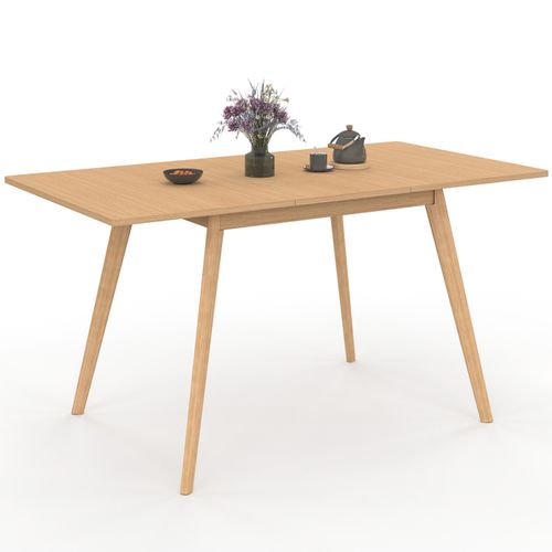 Table à Manger Extensible Rectangle Noor 4-8 Personnes Effet Bois 110-150 Cm