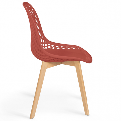 Lot De 4 Chaises Mandy Mix Color Noir, Terracotta X2 Et Beige