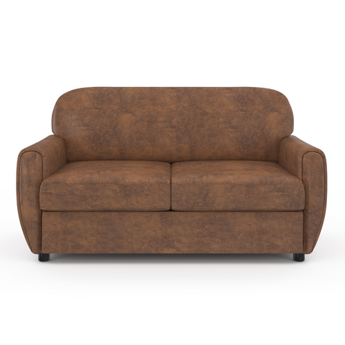 Canapé Droit 2 Places Club Vintage Gaston Marron Foncé Effet Vieilli