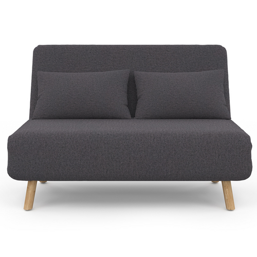 Canapé Convertible Romeo Lit D'appoint 2 Places 120 X 190 Cm Tissu Gris Anthracite
