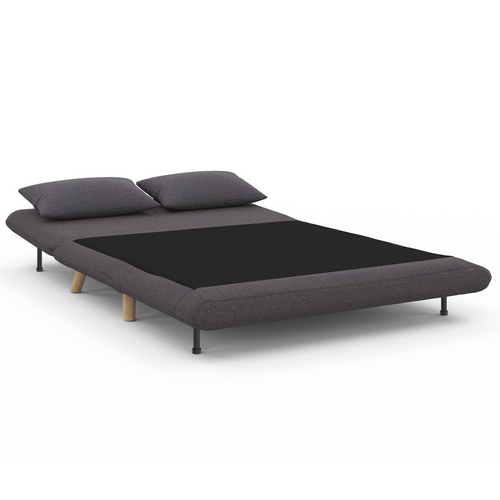Canapé Convertible Romeo Lit D'appoint 2 Places 120 X 190 Cm Tissu Gris Anthracite