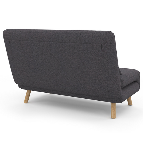 Canapé Convertible Romeo Lit D'appoint 2 Places 120 X 190 Cm Tissu Gris Anthracite