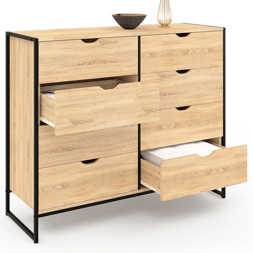 Commode 8 Tiroirs Detroit 115 Cm Design Industriel