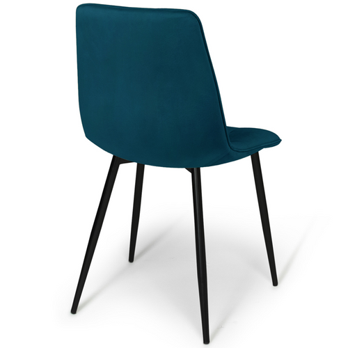 Lot De 4 Chaises Mila En Velours Mix Color Bleu X2, Jaune Ocre, Rose