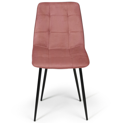 Lot De 4 Chaises Mila En Velours Mix Color Bleu X2, Jaune Ocre, Rose