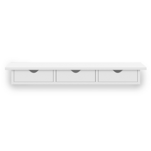 Etagère Murale Console D'entrée Lise 3 Tiroirs Blanche