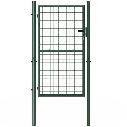 Portillon De Jardin 105 X 175 Cm En Acier Avec Serrure Et Poignée Vert