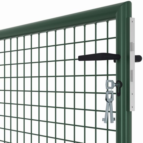 Portillon De Jardin 105 X 100 Cm En Acier Avec Serrure Et Poignée Vert