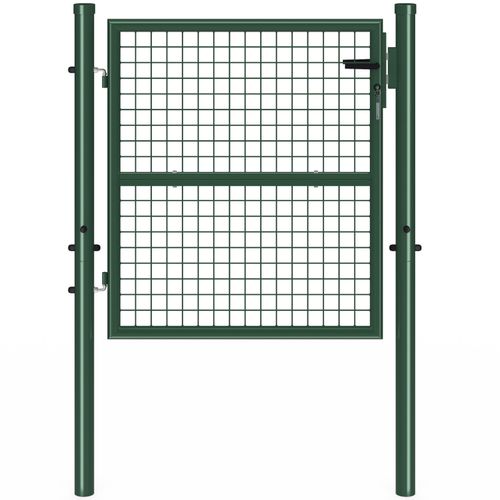 Portillon De Jardin 105 X 100 Cm En Acier Avec Serrure Et Poignée Vert