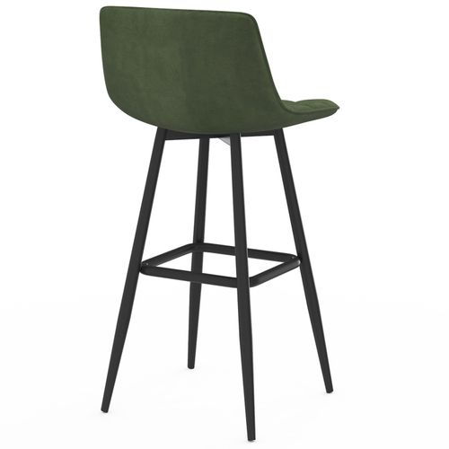 Lot De 4 Tabourets De Bar Mady En Velours Vert