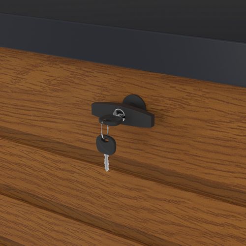 Coffre De Rangement Métal Verrouillable Effet Bois Et Gris Pour Jardin 600l 165x70x63 Cm