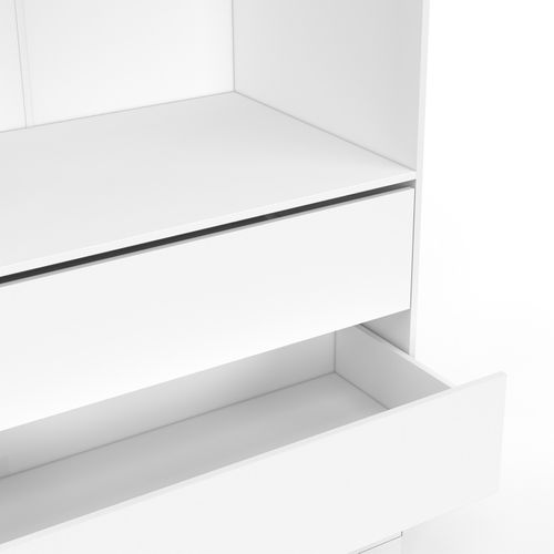 Dressing Taylor 80 X 55 X 200 Cm 1 Module Avec Penderie + 3 Tiroirs Blanc