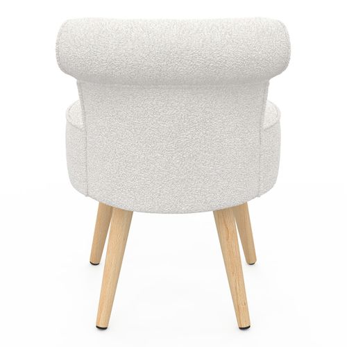Fauteuil Crapaud En Tissu Bouclette Blanc