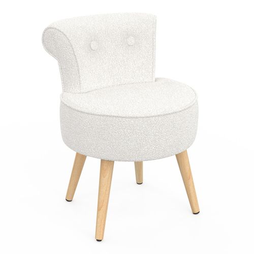Fauteuil Crapaud En Tissu Bouclette Blanc