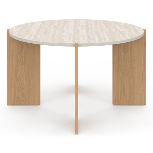 Table Basse Ronde Armonia 73 Cm Effet Travertin