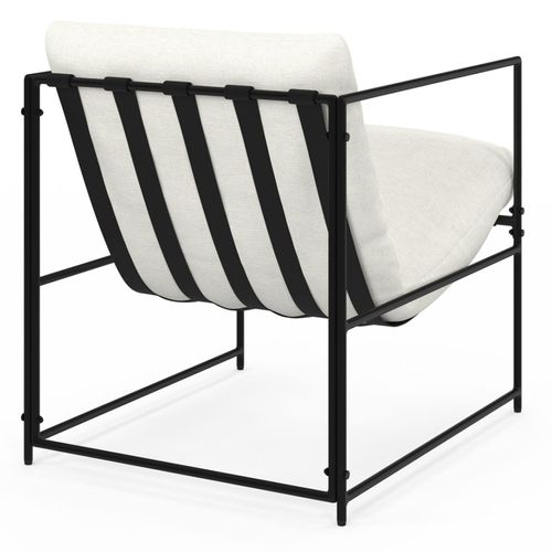 Fauteuil Rembourré Ulysse Structure Métal Et Coussin Blanc