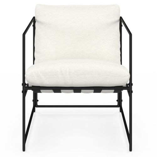 Fauteuil Rembourré Ulysse Structure Métal Et Coussin Blanc