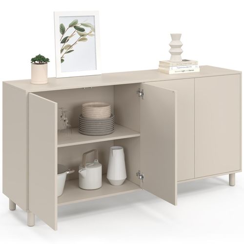 Buffet 160 Cm Bertille 4 Portes Bois Coloris Beige
