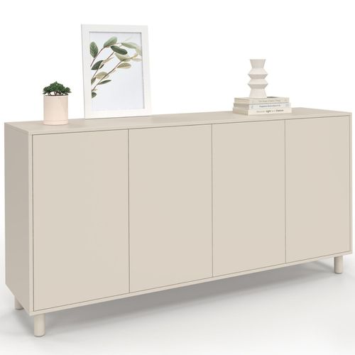 Buffet 160 Cm Bertille 4 Portes Bois Coloris Beige