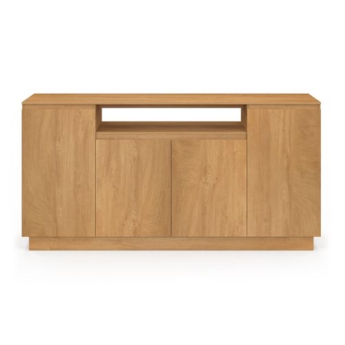 Buffet 160 Cm Serena 4 Portes Avec Niche Centrale Effet Bois