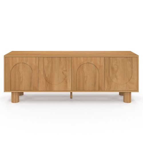 Meuble TV 140 Cm Archie 4 Portes Design Arche Effet Bois