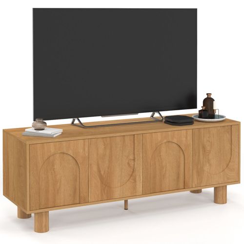 Meuble TV 140 Cm Archie 4 Portes Design Arche Effet Bois