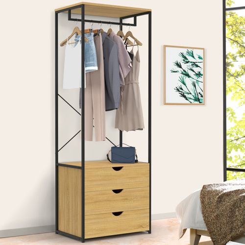 Dressing Penderie 3 Tiroirs L.60 Cm Detroit Design Industriel