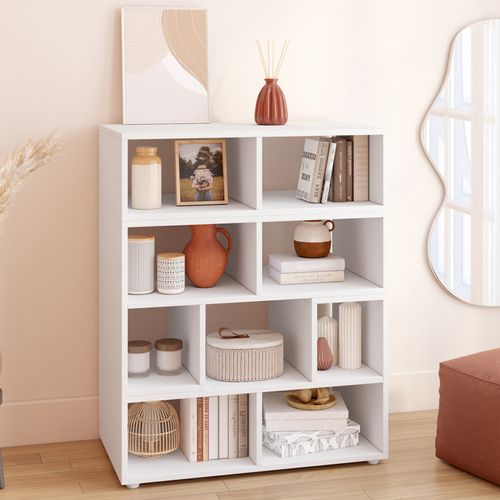 Meuble TV Combiné 3 Pièces Modulables Leonard Pour Salon Chambre Et Bureau, 140-205 X 30 X 43 Cm
