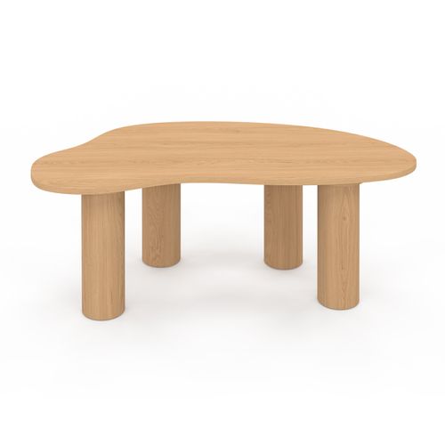 Table Basse Organique 100 Cm Bois Effet Hêtre
