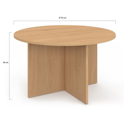 Table Basse Ronde Marthe 70 Cm Bois Façon Hêtre