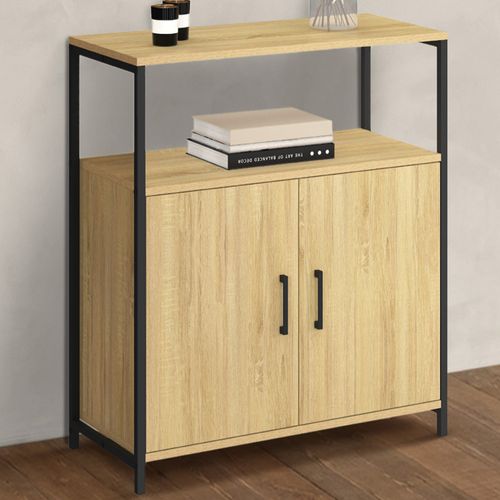 Buffet D'appoint 1 Niche Et 2 Portes 70 Cm Detroit Design Industriel