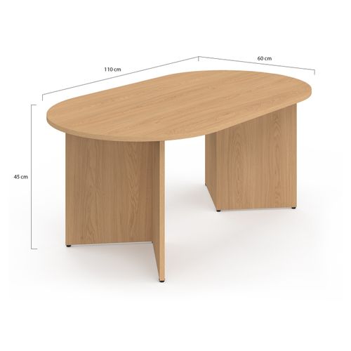 Table Basse Ovale Marthe 110 Cm Bois Façon Hêtre