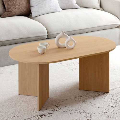 Table Basse Ovale Marthe 110 Cm Bois Façon Hêtre
