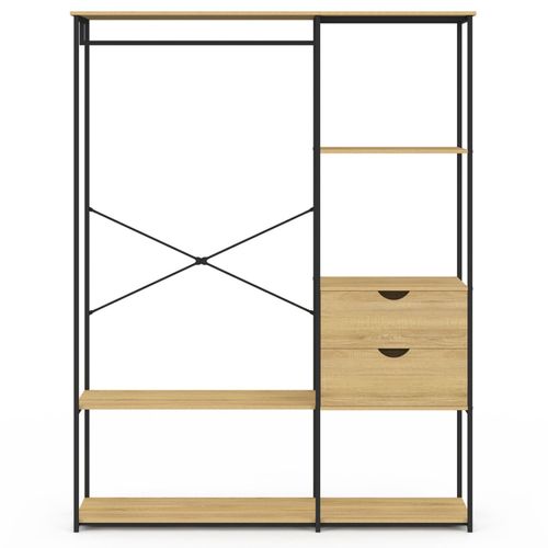 Dressing Penderie Avec Étagères Et 2 Tiroirs L. 130 Cm Detroit Design Industriel