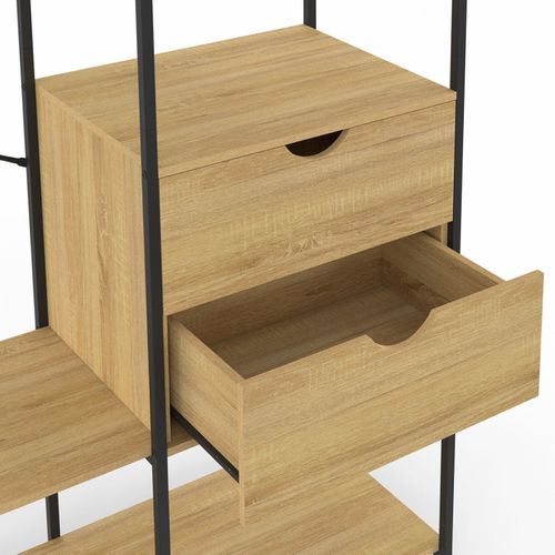 Dressing Penderie Avec Étagères Et 2 Tiroirs L. 130 Cm Detroit Design Industriel