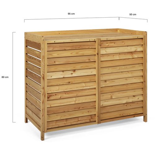 Cache Climatiseur En Bois Naturel Protection Unité Extérieur 95 X 50 X 80 Cm